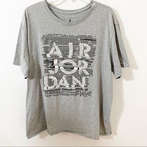 Air Jordan Cotton Short Sleeve Crewneck Graphic Tee Shirt Gray